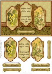Vintage Wine 5 Panel Quick Card