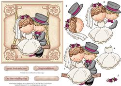 Wedding Swing Bride & Groom Topper & Decoupage