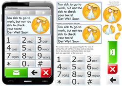 Mobile Phone Too Sick to Go to Work Get Well Quick Card