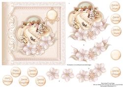 White Christmas Sleigh Ride Topper & Decoupage