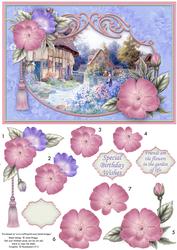 Vintage Cottage Garden Card Front & Decoupage