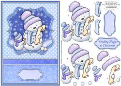 Christmas Snowman Notes Card Topper & Decoupage