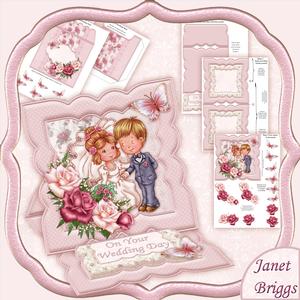 Wedding Bride & Groom Easel Card Kit & Decoupage