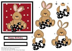 30th Birthday Bunny Decoupage