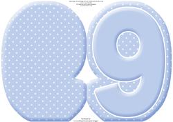 Age 9 Blank Blue Birthday Shape Card