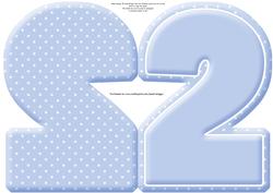 Age 2 Blank Blue Birthday Shape Card