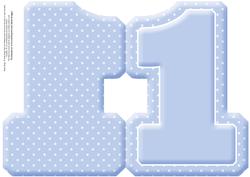 Age 1 Blank Blue Birthday Shape Card