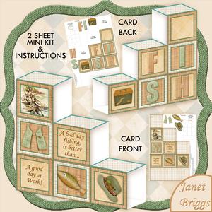 Fishing Blocks Card 2 Sheet Mini Kit