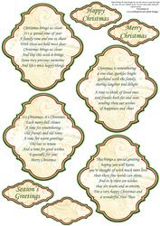 Christmas Plaques & Verses in Red Gold Green