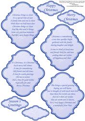 Christmas Snoflake Plaques & Verses in Blue & Silver
