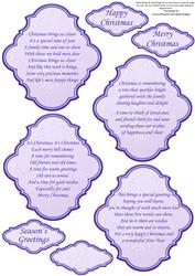 Christmas Snowflake Plaques & Verses in Purple & Silver