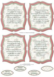 Christmas Plaques & Verses in Pastel Red