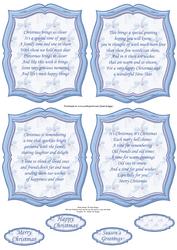 Christmas Plaques & Verses in Pastel Blue