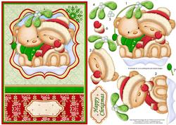 Christmas Mistletoe Kiss A5 Card Topper & Decoupage