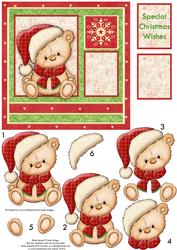 Christmas Bertie Bear Card Topper & Decoupage