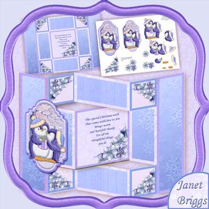 Christmas Penguin Kiss Tri Shutter Card Mini Kit
