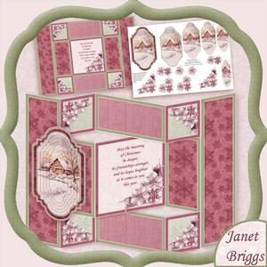 Christmas Winter Cottage Tri Shutter Card Mini Kit
