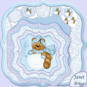 Snowball Bear Bracket Shape Card & Decoupage Mini Kit