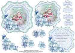 Santa Nap Christmas Bracket Topper Decoupage & Insert