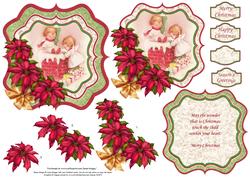 Santa's Helpers Christmas Bracket Topper Decoupage & Insert