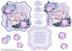 Winter Church Christmas Bracket Topper Decoupage & Insert