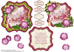 Stagecoach Christmas Bracket Topper Decoupage & Insert