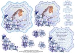 Christmas Robin Bracket Topper Decoupage & Insert
