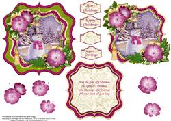 Snowman Christmas Bracket Topper Decoupage & Insert