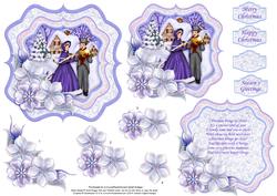 Christmas Carollers Bracket Topper Decoupage & Insert