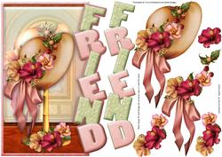 Floral Hat Over the Side Friend Topper & Decoupage