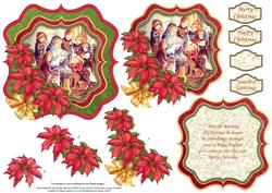 Nativity Children Christmas Bracket Topper Decoupage Insert