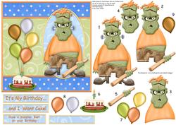 Have a Monster Bash on Your Birthday Decoupage