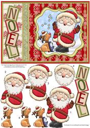 Santas Carols Christmas Card Topper & Decoupage