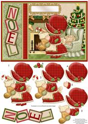 Hanging Christmas Stockings Card Topper & Decoupage