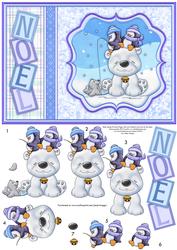 Polar Bear Fun Christmas Card Topper & Decoupage