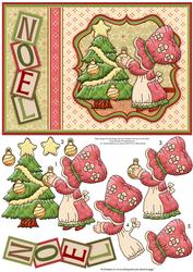 Christmas Bonnet Girl Decorating Tree Topper & Decoupage