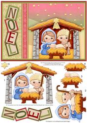 Nativity Noel Christmas Card Topper & Decoupage