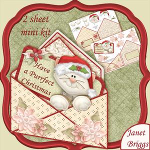 Purrfect Christmas Envelope Peeper Card Mini Kit