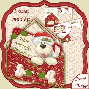Woofly Christmas Envelope Peeper Card Mini Kit