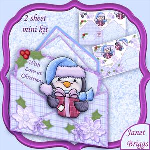 Penguin Christmas Envelope Peeper Card Mini Kit