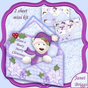 Polar Bear Christmas Envelope Peeper Card Mini Kit