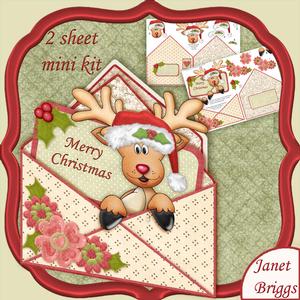 Rudolf Christmas Envelope Peeper Card Mini Kit