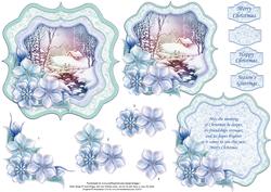 Winter Walk Christmas Bracket Topper Decoupage & Insert