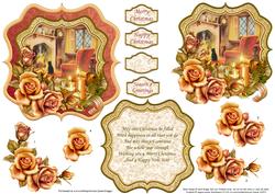 Christmas Fireside Bracket Topper Decoupage & Insert