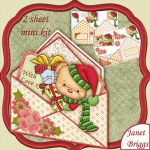 Christmas Bear Envelope Peeper Card Mini Kit