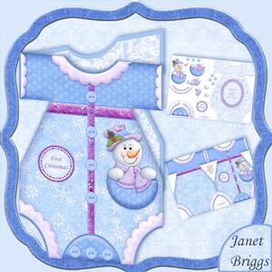 First Christmas Snowman Romper Shaped Card Mini Kit