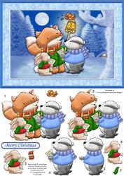 Fox's Carols Christmas Card Topper & Decoupage