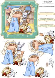 Izzy's Nativity Christmas Card Topper & Decoupage