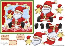 Santa & Star Christmas Card Topper & Decoupage