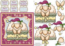 Sending Ewe Love at Christmas Card Topper & Decoupage